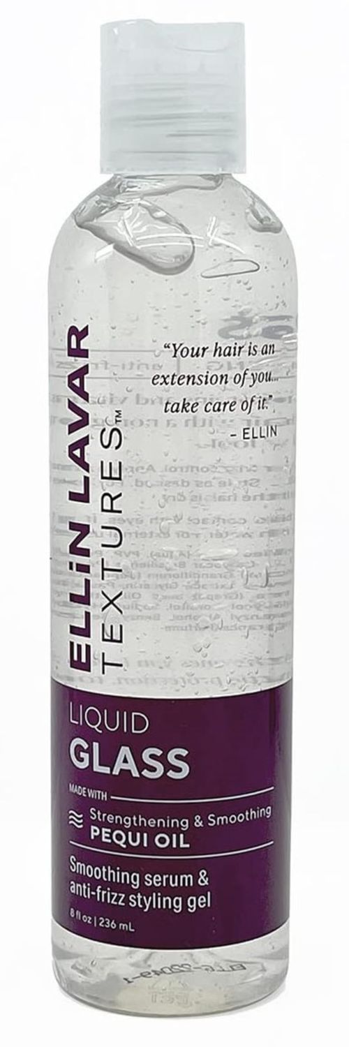 Ellin LaVar Textures LiquidGlass Smoothing Styling Gel with Pequi Oil - Smoothing Serum Anti Frizz Gel Strengthens Hair Non Greasy (8 ounces)