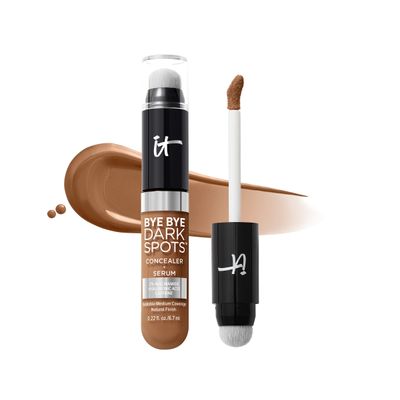 IT Cosmetics Bye Bye Dark Spots Concealer Brightening Serum - 2 Niacinamide, Hyaluronic Acid Caffeine - Medium Coverage, Natural Finish, All Skin Types - 50 Rich Cool, 0.22 fl. oz