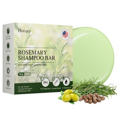 Hotiary Rosemary Hair Growth Shampoo Bar, Prevent Hair Loss Deep Cleansing Rosemary Shampoo Bar for Fine Oilly Hair Scalp with Castor Oil, 0 Silicone Oil (3.4 oz, Rosemary)