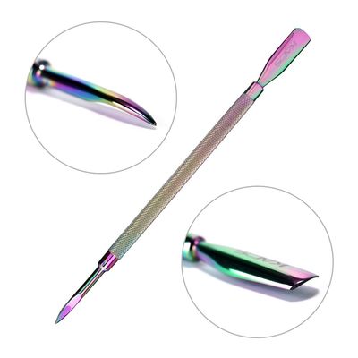 Rainbow Stainless Steel Nail Cuticle Pusher Double Ended Cuticle Remover Cleaner Manicure Pedicure Tool