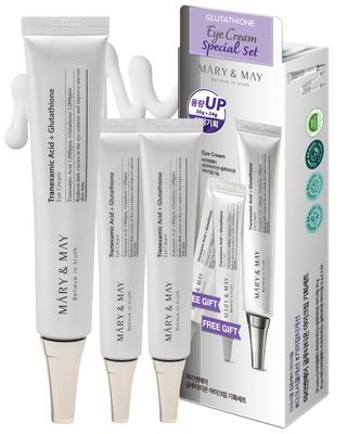 MaryMay Glutathione Eye Cream Special Set - Powerful Antioxidant, Reduces Dark Circles in the Eye, Improve Uneven Skin Tone with Vitamin C, 1.01 oz. Mini 0.4oz 2 Pack