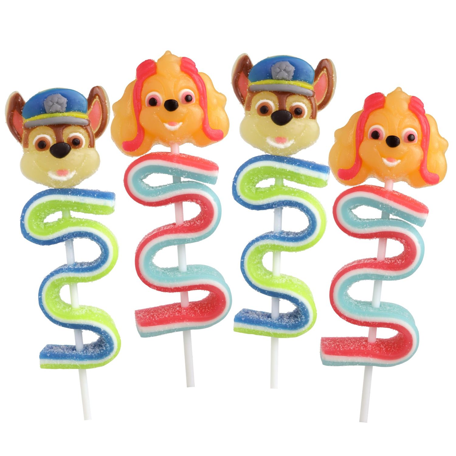 Paw Patrol Gummy Pops, Skye and Chase Character Candy, Individually Wrapped Basket Stuffers, 1.23 Ounces (Pack of 4)