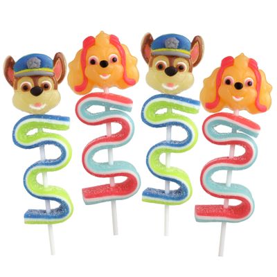 Paw Patrol Gummy Pops, Skye and Chase Character Candy, Individually Wrapped Basket Stuffers, 1.23 Ounces (Pack of 4)