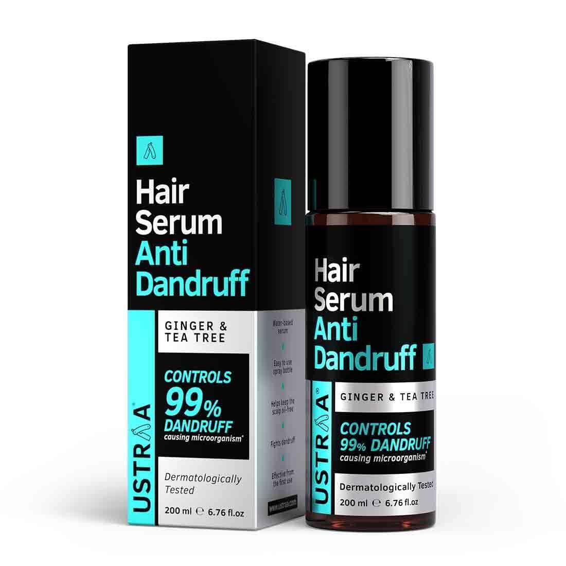 Ustraa Hair Serum Anti Dandruff for Men - 200ml - With Ginger Tea Tree, Fights Dandruff - No Sulphate, No Harmful Chemicals