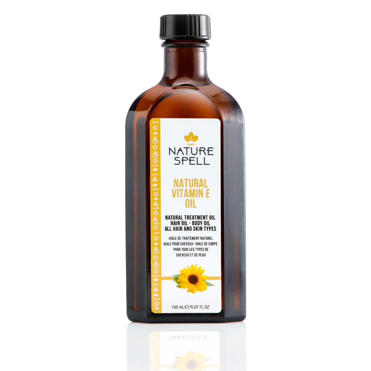 Nature Spell Vitamin E Treatment Oil For Hair Body 150ml 5.07 FL OZ - Promotes Hair Growth and Repair Damaged Hair