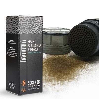 gowwim Hair Fibers for Thinning Hair 25g Hair Building Fibers 100 Undetectable,Instantly Cover Sparse Hair Areas-Bald Spots Cover Up. (Mid Brown)
