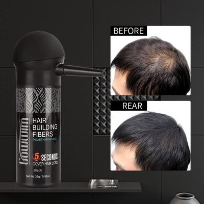 gowwim Hair Fibers for Thinning Hair 25g Hair Building Fibers 100 Undetectable,Instantly Cover Sparse Hair Areas-Bald Spots Cover Up. (Mid Brown)