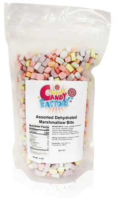 Sarah&#39;s Candy Factory Mini Dehydrated Marshmallow Bits (Assorted) in Resealable Bag, 8 Oz