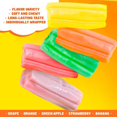 Fruit Chews Candy Bulk 3 lb - Individually Wrapped, Retro Candy in Resealable Bag, 5 Assorted Flavors, Soft Delicious
