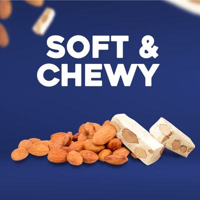 Golden Bonbon Italian Soft Almond Nougat Candy, Individually Packed Chewy, Gluten Free Nougat, Full of Almonds, Halal Candy (3.53 Oz, Almond)