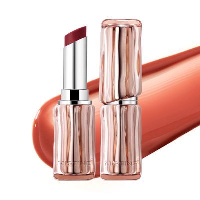 Mistine Thai Latte Sheer Aqua Rouge Flowing Plumping Lipstick for Women - Non-Sticky, Hydrating, Creamy Finish S01 Monsoon Orangeade 3.5g, 1 Count