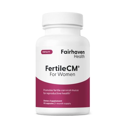 Fairhaven Health FertileCM Fertility Supplement for Women, Capsules - Fertile Cervical Mucus, Ovulation Cycle, Includes L-Arginine, N-Acetyl-Cysteine, Grape Seed Extract and Vitamin C - 90 Capsules