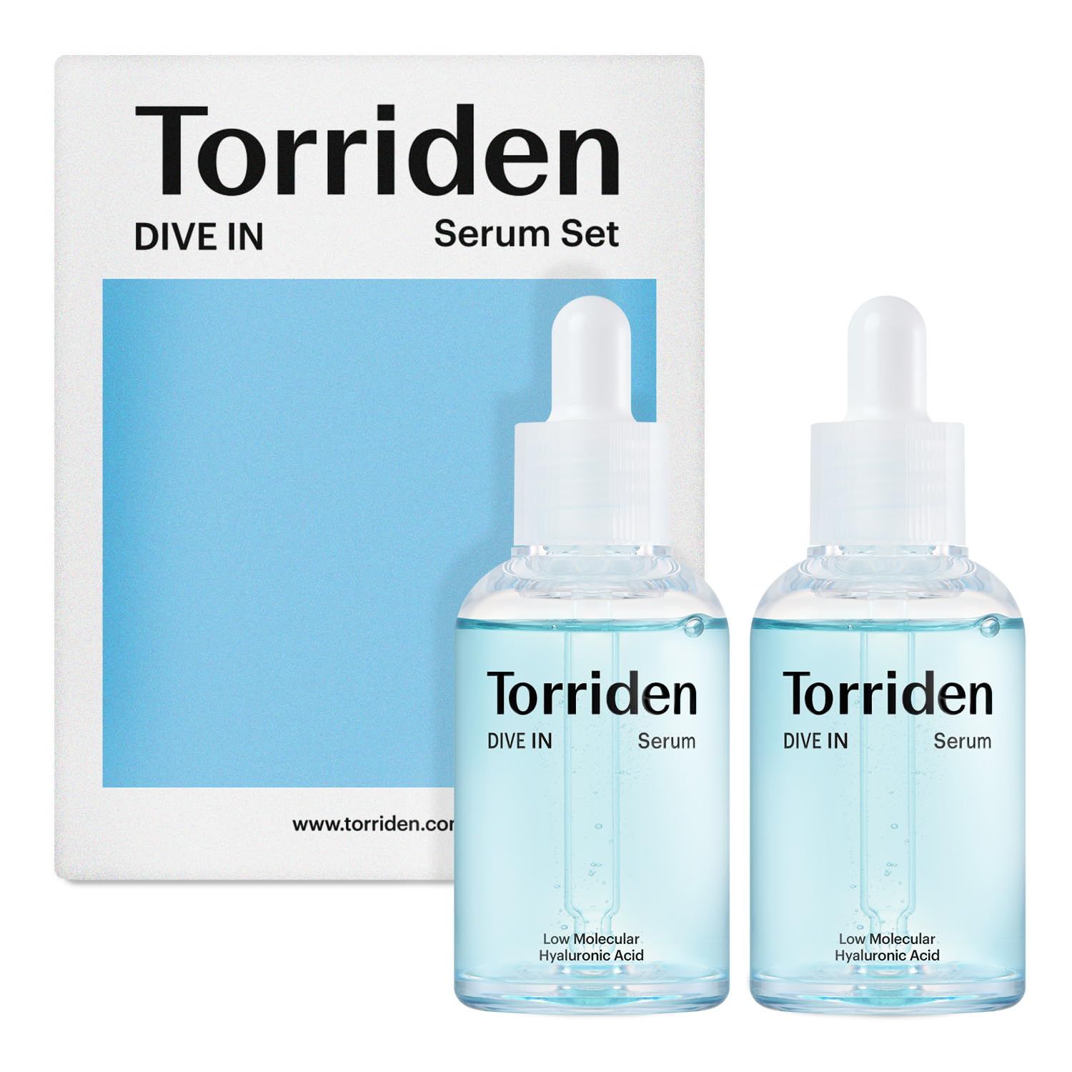 Torriden DIVE IN Hyaluronic Acid Serum 50ml(1.69 fl.oz.) 2 (Pack of 2) Deep Hydration to Get Glow Skin Hyaluronic Acid, Panthenol, Allantoin Korean Facial Serum