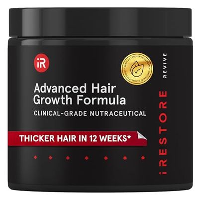 iRESTORE Advanced Hair Growth Supplement for Women with Lustriva Hair Vitamins For Faster Hair Regrowth Best for Hair Loss and Thinning, 1 Month Supply