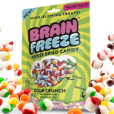 BRAIN FREEZE Sour Crunch Freeze-Dried Candy - Sweet Tangy Gourmet Freeze Dried Candy Snack - Single Pack