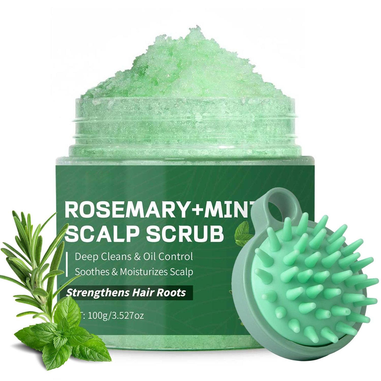 ARCHIDATE Scalp Scrub, Rosemary Mint Scalp Exfoliator Scrub with a Silicone Scalp Massager, Clarify and Remove Build Up, Deep Cleansing, Scalp Soothing, Reduce Oily Hair, Promotes Hair Growth