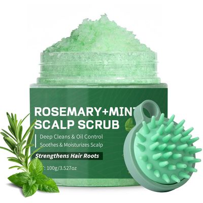 ARCHIDATE Scalp Scrub, Rosemary Mint Scalp Exfoliator Scrub with a Silicone Scalp Massager, Clarify and Remove Build Up, Deep Cleansing, Scalp Soothing, Reduce Oily Hair, Promotes Hair Growth