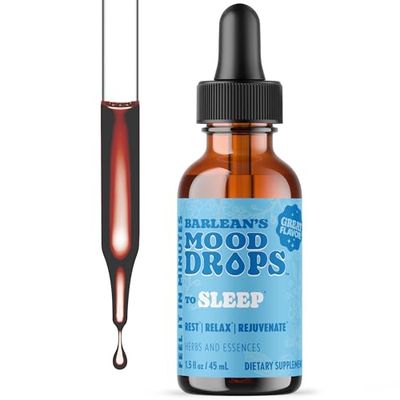 Barlean&#39;s Mood Booster Supplement, Sleep Liquid Drop Supplement for Men and Women, Magnesium and Melatonin, Adaptogen Herbs Drops, 1.5 oz