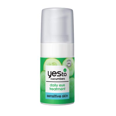 Yes To Cucumber Daily Eye Treatment, Moisturizing Quick-Absorbing Treatment For Under-Eye Skin To De-Puff Hydrate, With Caffeine Compound Evodia Fruit Extract, Natural Cruelty Free, 0.5 Fl Oz