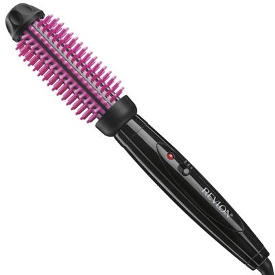 REVLON Silicone Bristle Heated Hair Styling Brush Fast, Long Lasting Volume for Easy Styling 1&quot; Barrel for Full Body and Smooth Styles (BlackPink)