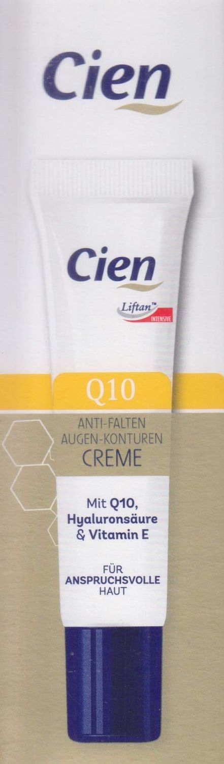 cien Anti-Wrinkle Eye Contour Cream with Q10 and Hyaluronic Acid and Vitamin E 15ml (0.51 Oz)