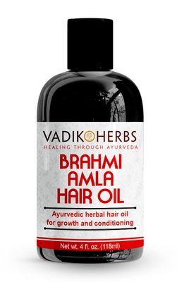Vadik Herbs Brahmi-Amla Hair Oil (4oz) Promotes excellent hair growth and conditioning with Rosemary Oil all natural herbal solution for hair loss, thinning hair, balding beard oil as well