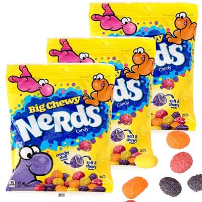 Big Chewy Candy, 6 Ounce Pouches (Pack of 3), 18oz Candy