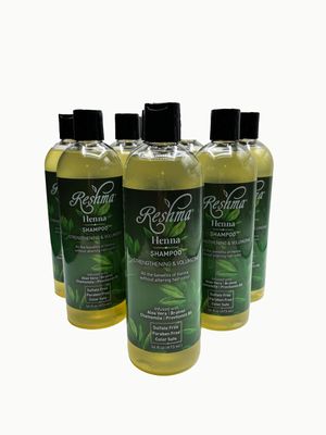 Reshma Beauty Shampoo Infused with Henna Oil, ProVitamin B5, and Brahmi Strengthening Volumizing Shampoo for All Hair Types Sulfate Free, Paraben Free, Silicon Free (Pack Of 12)