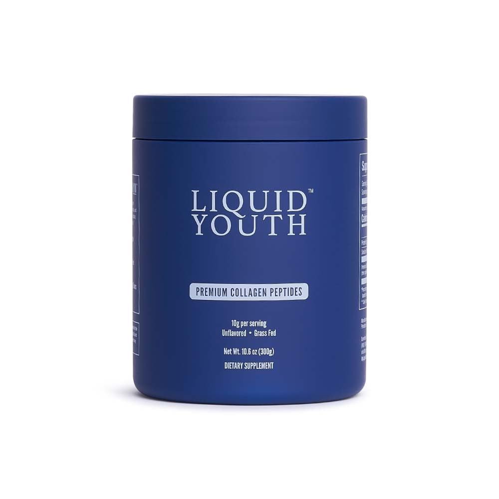 LIQUID YOUTH Collagen Peptides Powder for Women Men - Type I III Premium Grass-fed Bovine, Hydrolyzed Collagen, Promotes Hair Growth, Skin, Nail, Bone Joint Health - Unflavored, 30 Servings