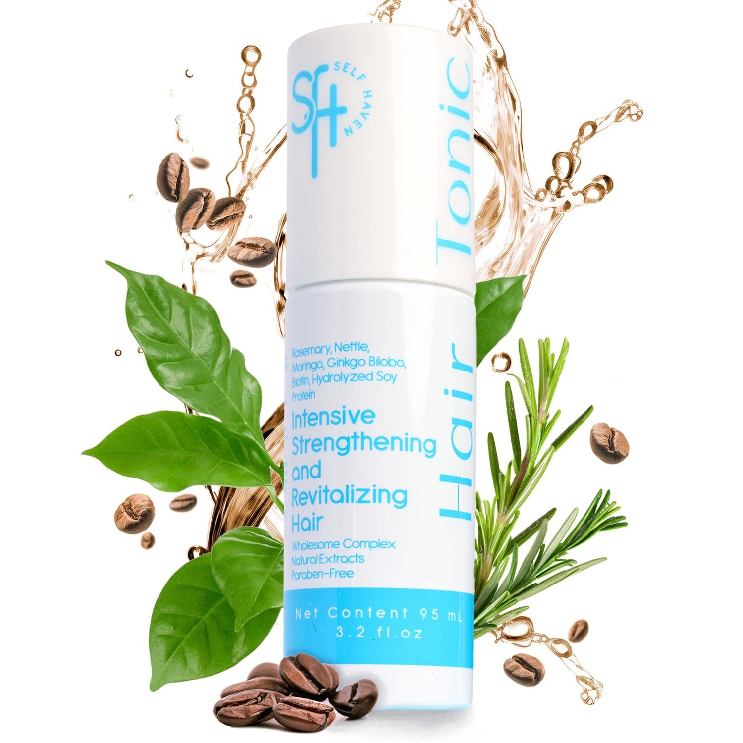 Self Haven - Caffeine, Biotin Rosemary Spray for Hair Growth (95ml) - Strength, Revitalizing Hair Thickening Spray - Hair Tonic Men and Women - Tonico Capilar Crecimiento Intensivo