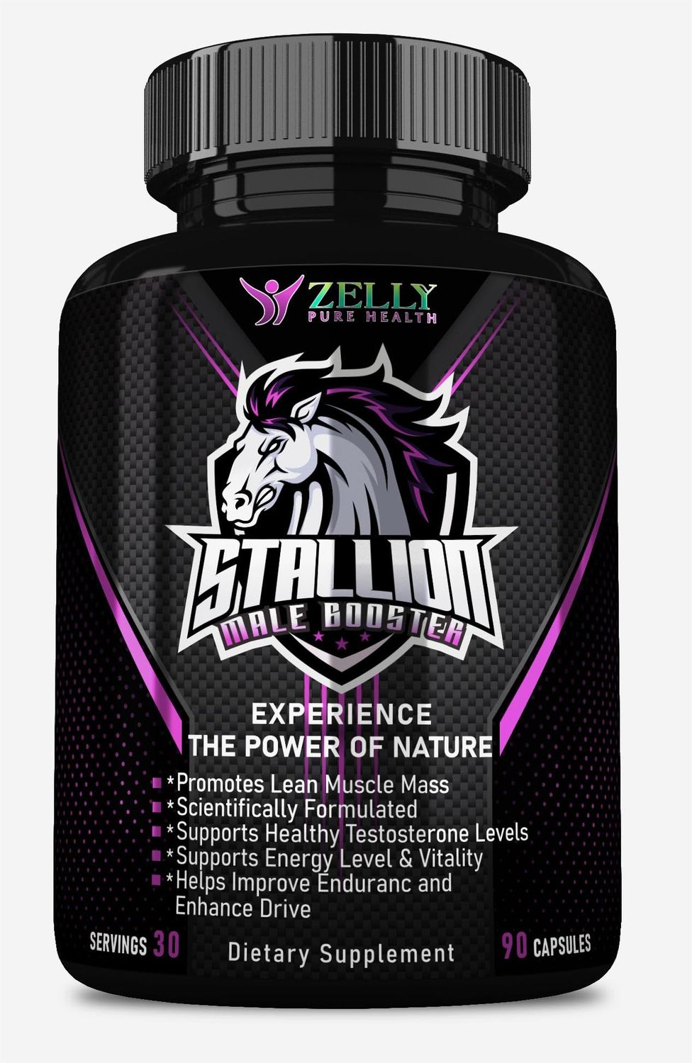 Zelly Pure Health Stallion Herbal Mens Wellness Supplement 90 Capsules, 30 Servings