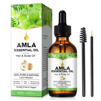 FSLHCY Amla Oil 60ML, Hair Oil for Healthy Hair Growth, Natural Vegan, Promotes Thicker, Fuller, Shinier Hair for Men and Women