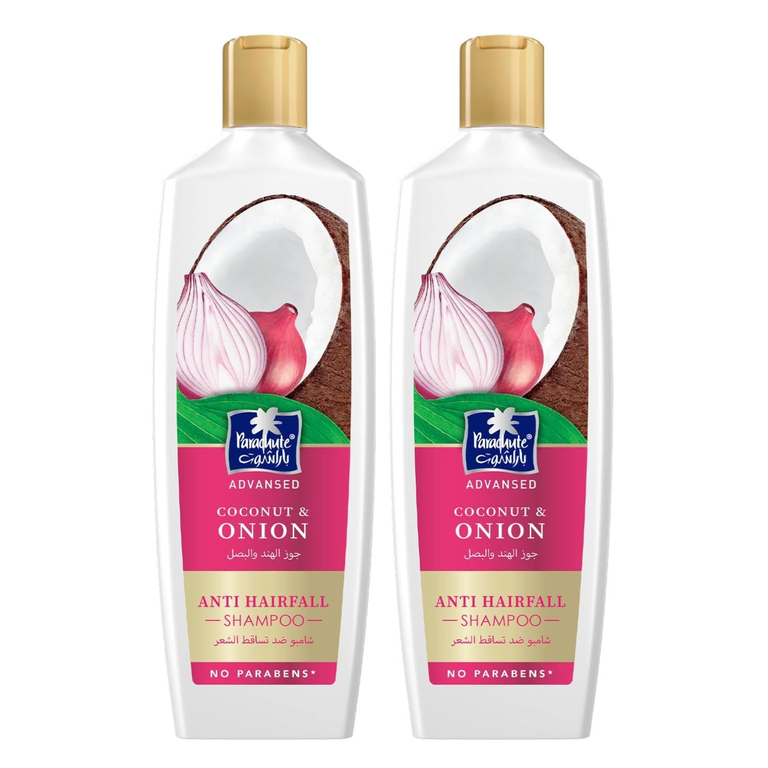 Parachute Advanse Coconut Onion Shampoo Strengthens Hair Reduces Hairfall 13.4 Fl oz Pack of 2