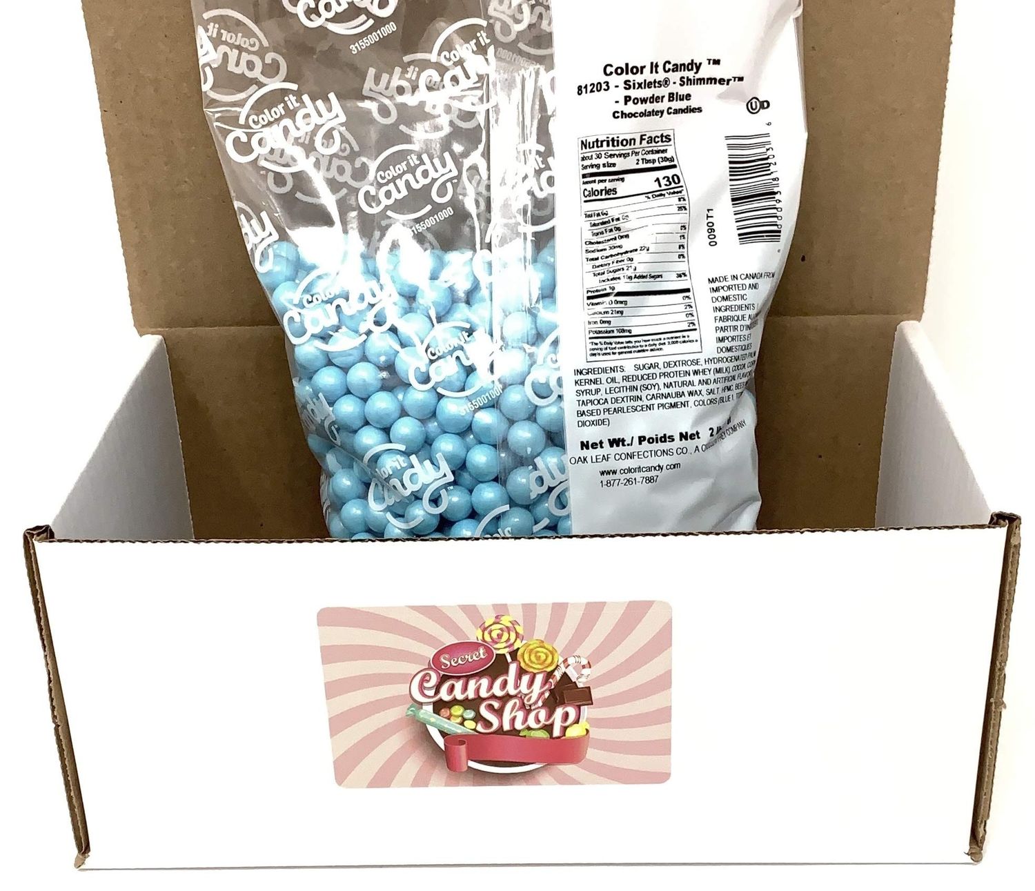 Color It Candy Sixlets Bulk 2lb (Shimmer Turquoise)