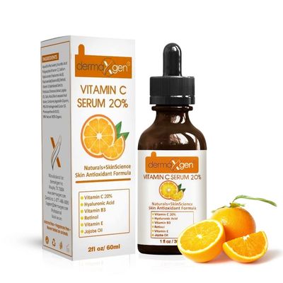 Dermaxgen 20 Vitamin C Serum Hyaluronic Acid Retinol Vitamin E Vitamin B PURE ORGANIC- Boost Skin Collagen, Moisturizer, Anti Aging Wrinkle Facial Serum