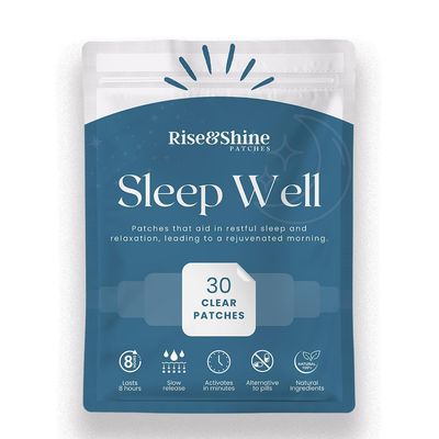 Sleeping Patches by Rise Shine - Extra Strength Natural Sleep Aid Slow Release All-Night Support Easy-to-Use Transdermal Stickers with Melatonin, Valerian Magnesium - 30 Patches