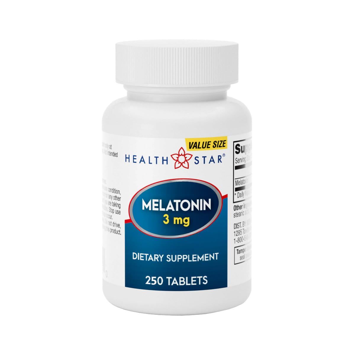 GeriCare Melatonin 3mg Tablets, Balances Nighttime Routine - Helps Adjust to Changing Schedules - Promotes Restful Evenings - Easy-to-Take Tablets, 250 Count (Pack of 1)