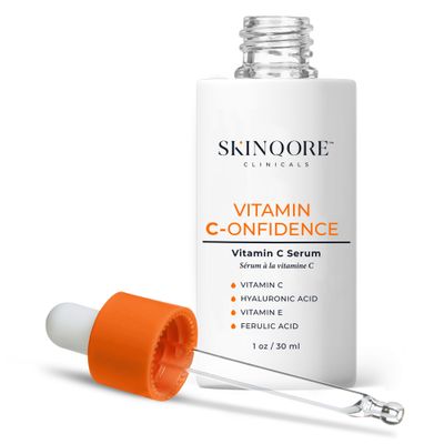Vitamin C-onfidence Vitamin C Serum with Ferulic Acid, Vitamin E, Hyaluronic Acid Improves Discoloration, Uneven Tone Firms Hydrating Brightening Serum Natural Skin Care - 1oz