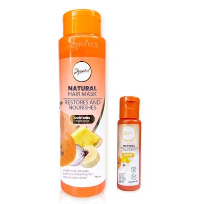 Anyeluz Natural Hair Mask Mini Travel Size, For Dry and Damaged Hair, Restores Vitality and Silkiness, with Banana and Natural Fruits
