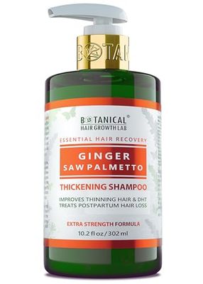 Botanical Hair Growth Shampoo Ginger Saw Palmetto Hair Thickening Anti-Thinning Scalp Stimulating Natural Anti-Hair Loss Therapy For Women Men 10.2 Fl Oz