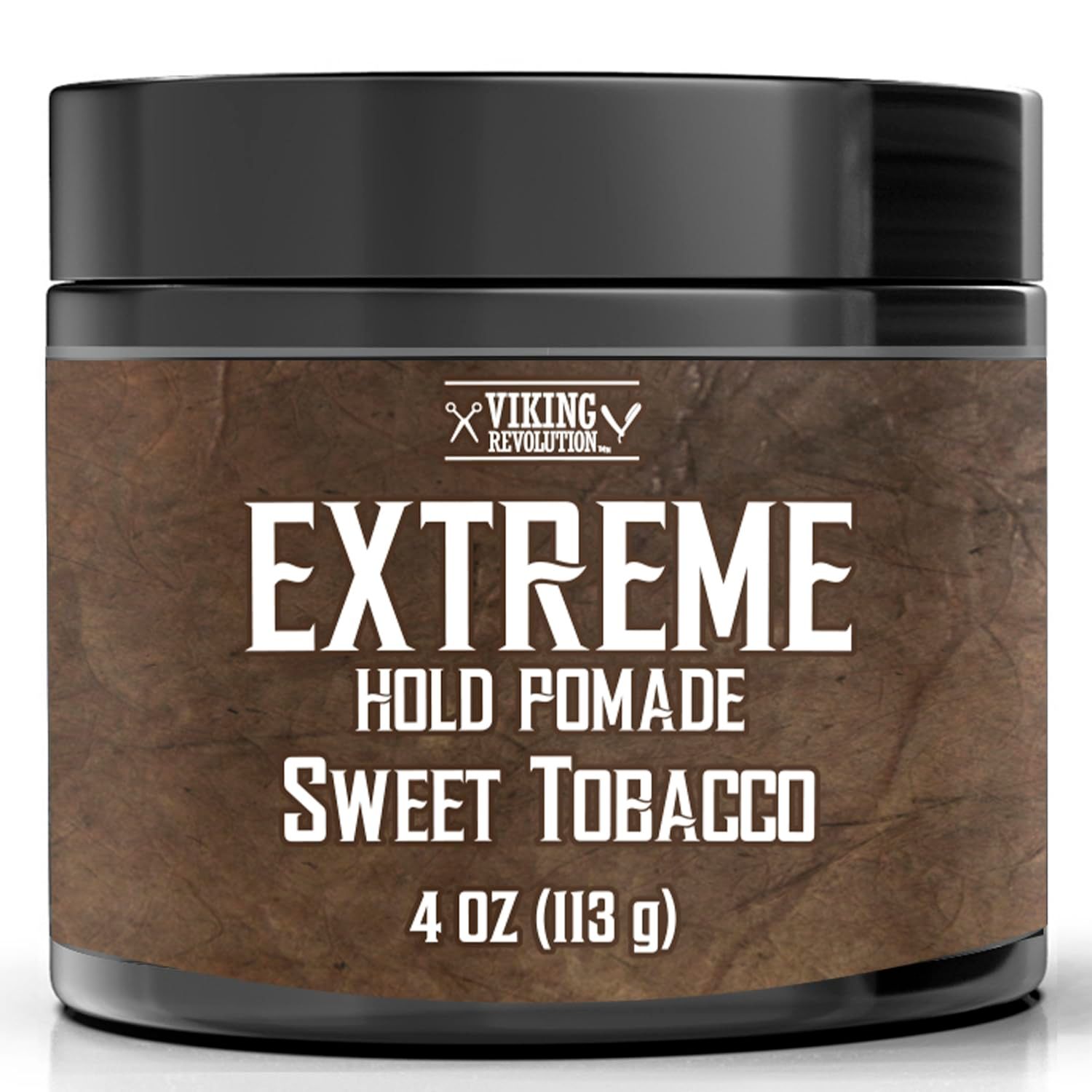 Viking Revolution Sweet Tobacco Hair Pomade for Men - Extreme Hold Water-Based Hair Gel - Extra Firm Strong Hold With High Shine - Men&#39;s Hair Cream (4oz)