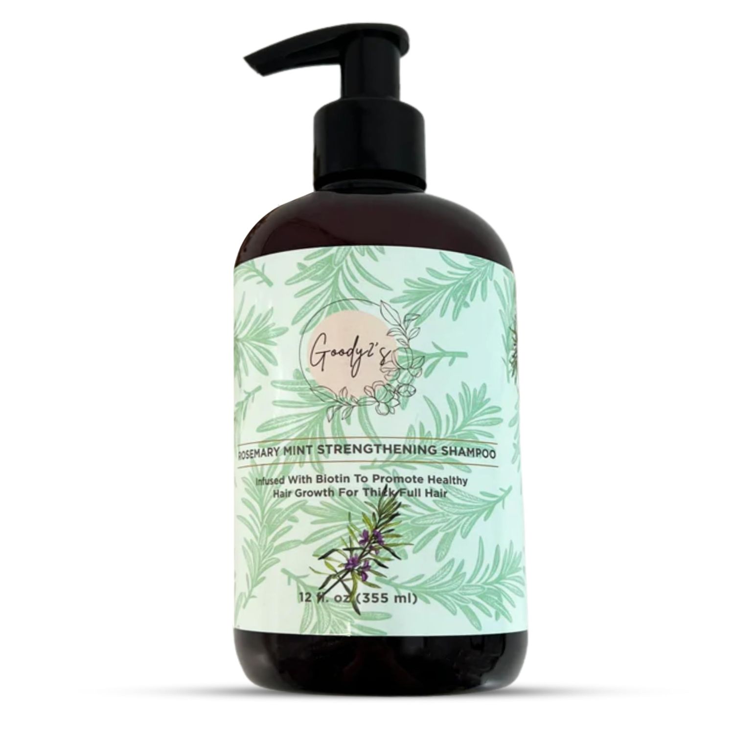 GOODY 2&#39;S Rosemary Mint Strengthening Shampoo Infused with Biotin for Healthy Hair Growth Nourishing Refreshing Hair Cleanser, 355ml