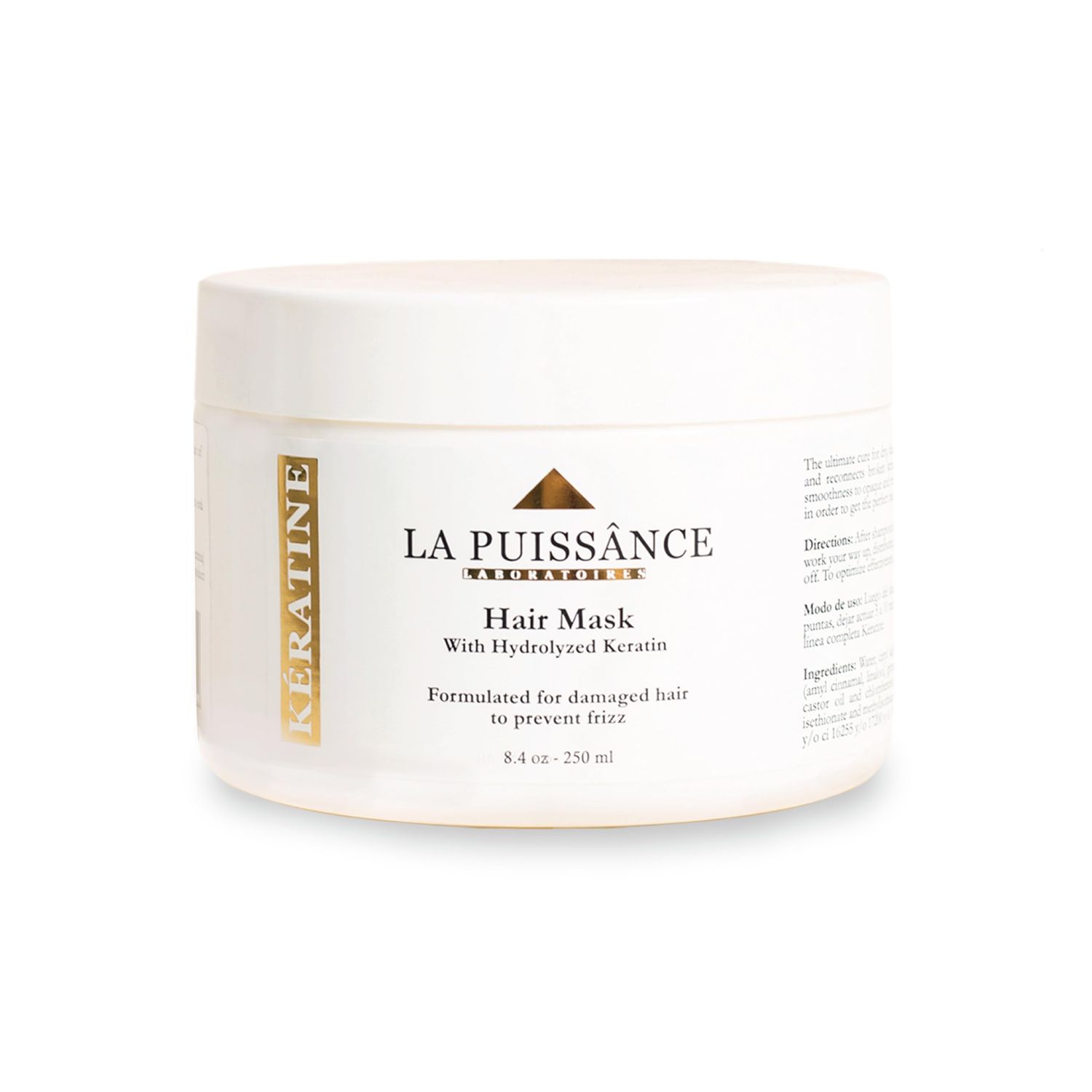 LA PUISSANCE Keratin Hair Mask Deep Conditioning Treatment, Repairs and Hydrate for Silky, Shiny Hair, Dry, Damaged Hair, Anti-Frizz Ideal for Color Treated Hair, Off White
