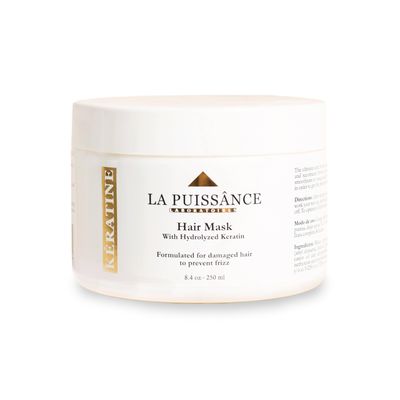 LA PUISSANCE Keratin Hair Mask Deep Conditioning Treatment, Repairs and Hydrate for Silky, Shiny Hair, Dry, Damaged Hair, Anti-Frizz Ideal for Color Treated Hair, Off White