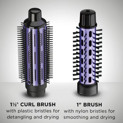 Conair 2-in-1 Hot Air Curling Combo, Includes 1.5-inch Curl Brush and 1-inch Aluminum Bristle Brush