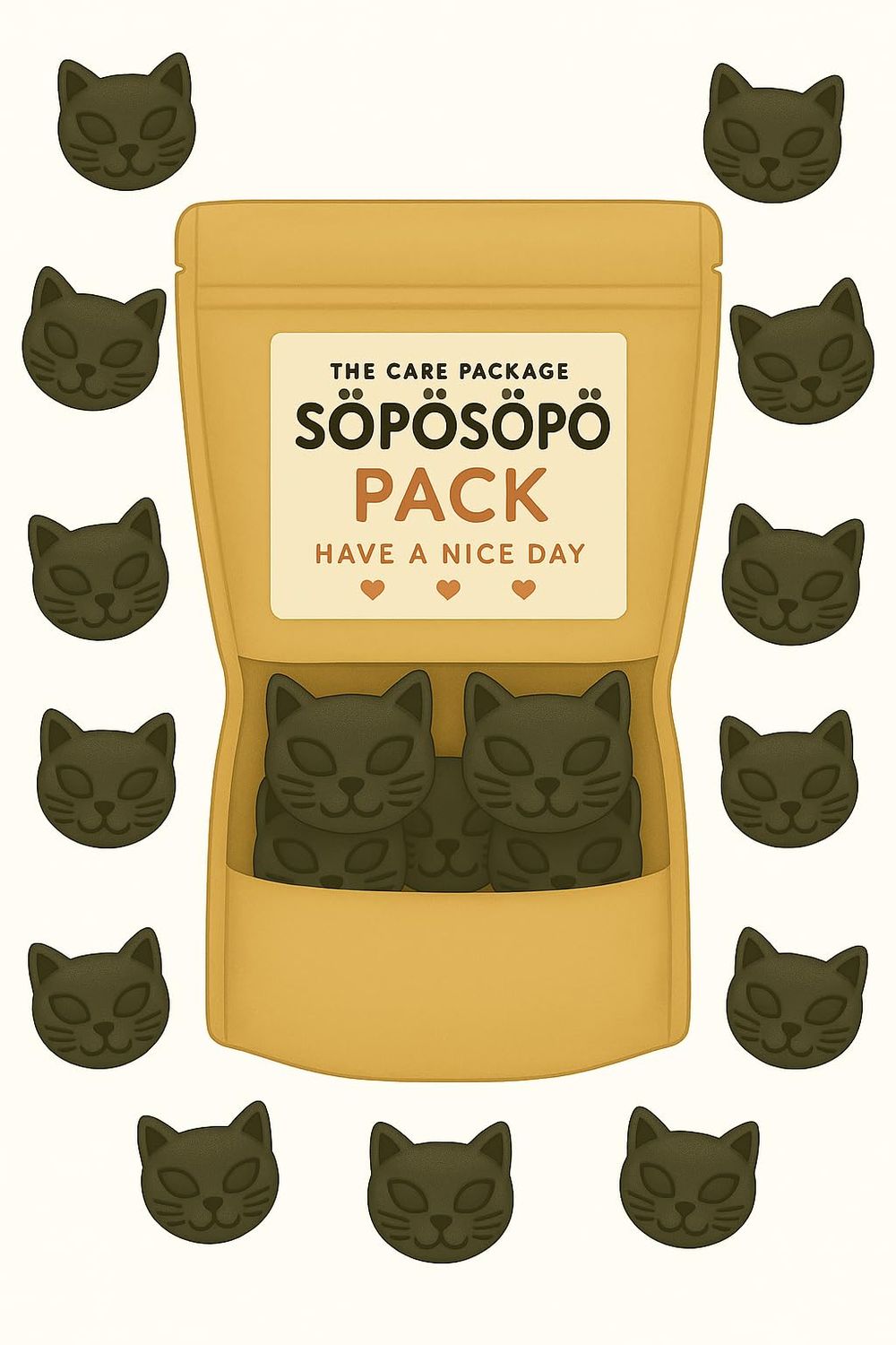 SPSP Scandinavian Treat Pack - Salta Katten Salty Licorice Cats - 150g Nordic Candy Bag - Classic Finnish Salmiakki Since 1952 - Vegan Natural Flavors soposopo pack