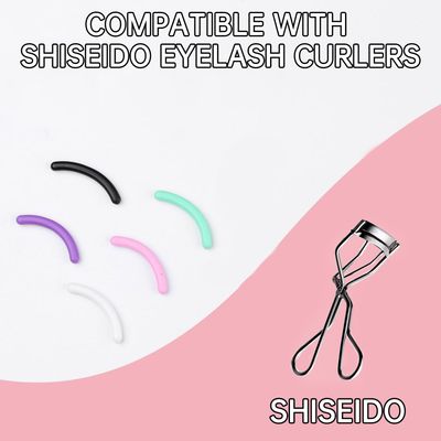 48 PCS Eyelash Curler Refill Pads Compatible with Shiseido Eye Lash and Cosmetic Accessory, Silicone Soft Rubber Curler for Universal Eyelash Curler, Colorful