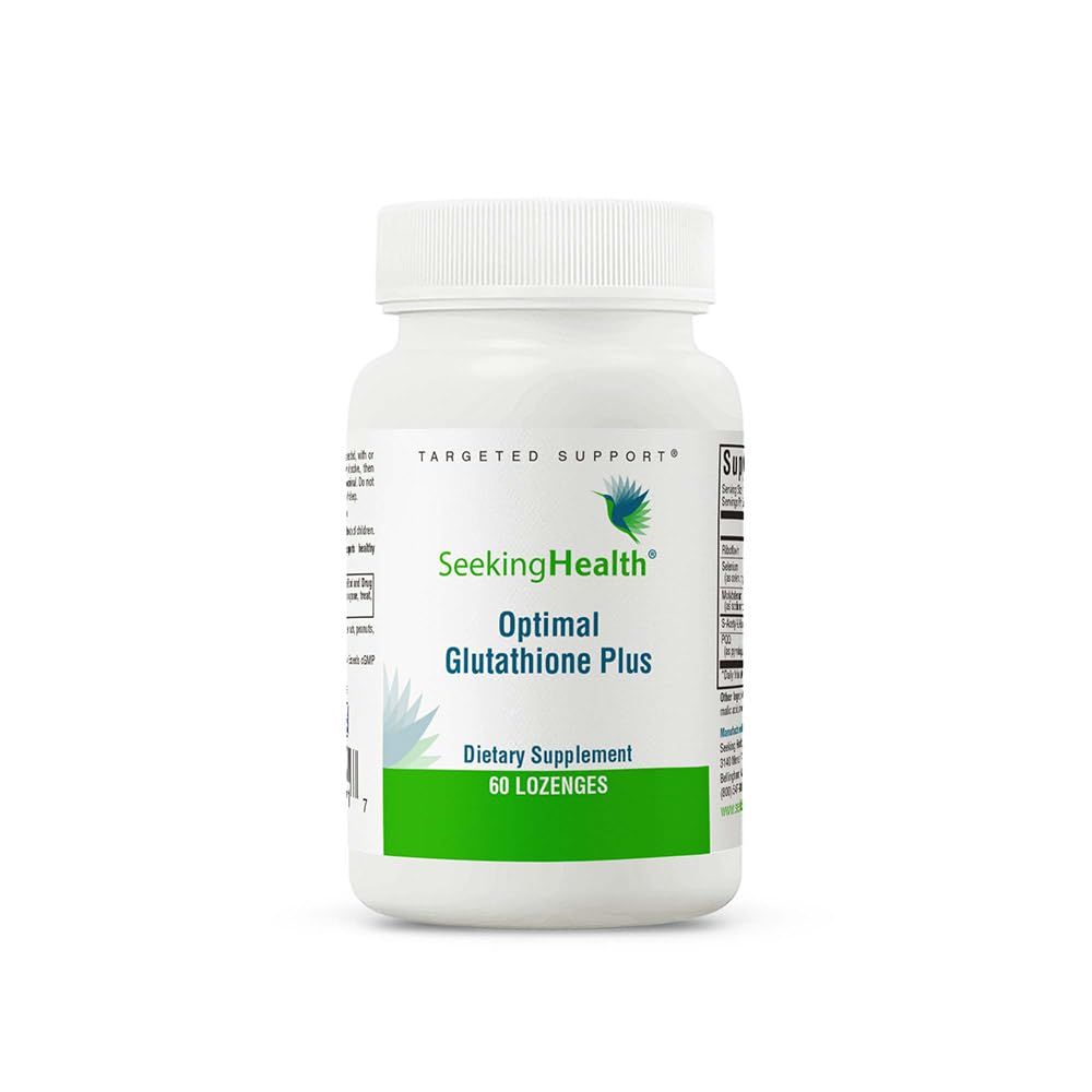 Seeking Health Optimal Glutathione Plus, 25 mg S-Acetyl-L-Glutathione with Cofactors, Immune and Detoxification Support, Liver Health, Antioxidant and Free Radical Support, Vegetarian (60 lozenges)