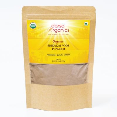 Darsa Organics Shikakai Powder 8 oz - Shikakai for Hair Growth, Acacia, Reetha for Hair Mask, Natural Cleanser Conditioner Chemical-Free Hair Powder, USDA Organic, Non-GMO