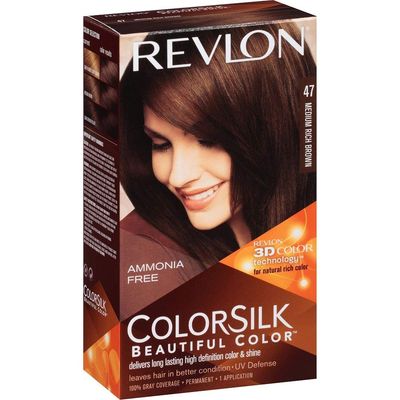 Revlon ColorSilk Hair Color 47, Medium Rich Brown 1 ea (Pack of 7)